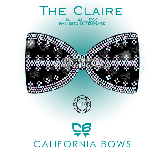 Claire 4" Tailless Bow Rhinestone Template Download