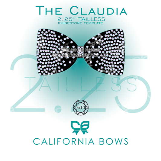 Claudia 2.25" Tailless Bow Rhinestone Template Download