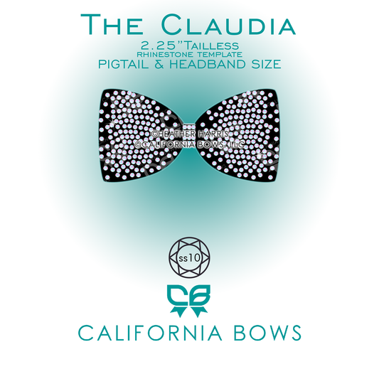 Claudia 2.25" Tailless Bow Rhinestone Template Download