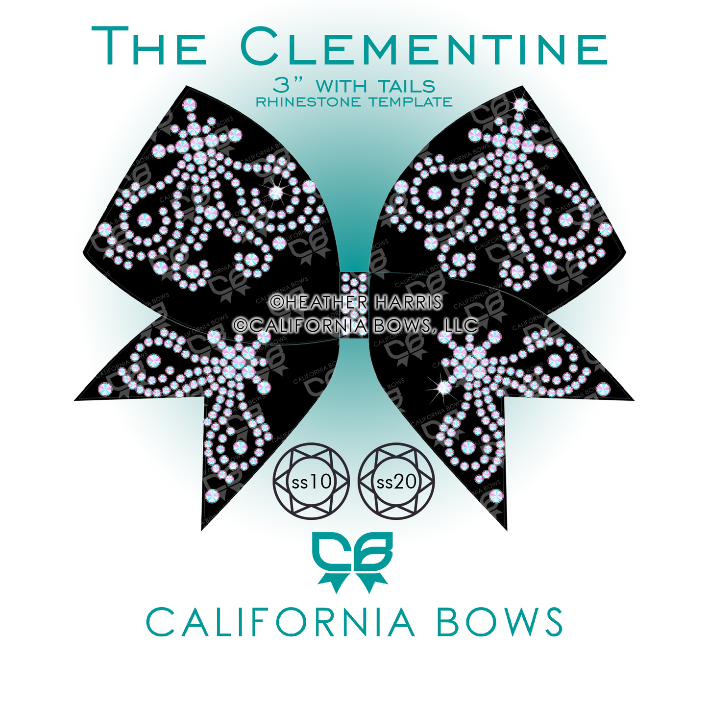Clementine 3" Bow Rhinestone Template Download