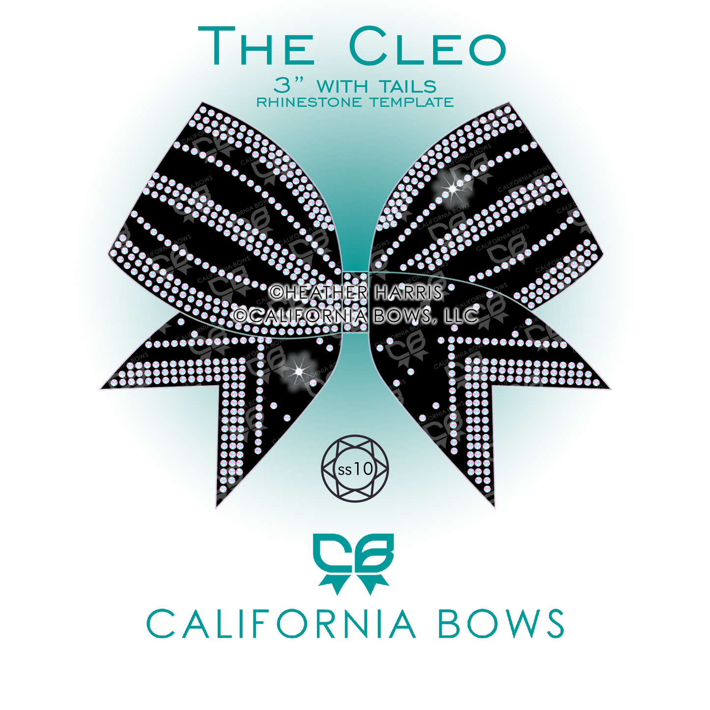 Cleo 3" Bow Rhinestone Template Download