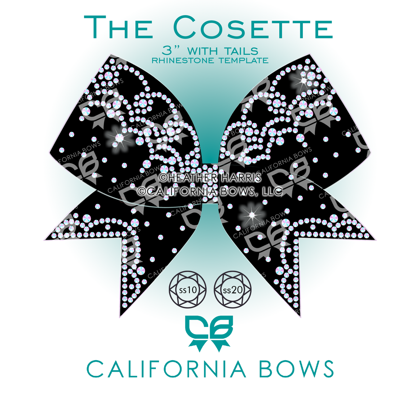 Cosette 3" Bow Rhinestone Template Download