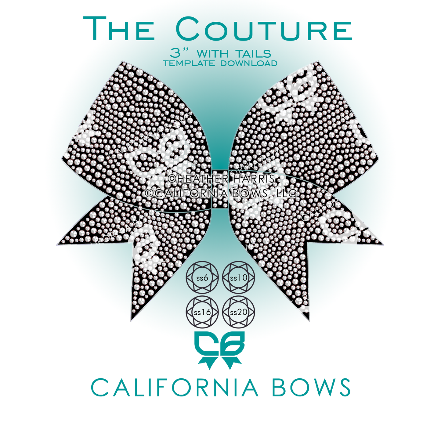 Couture 3" Bow Rhinestone Template Download