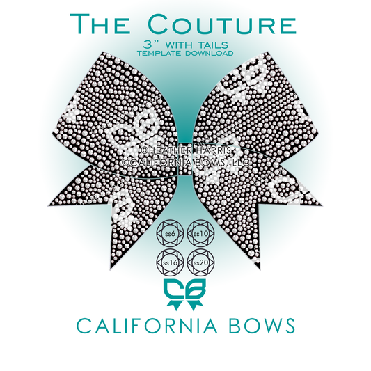 Couture 3" Bow Rhinestone Template Download