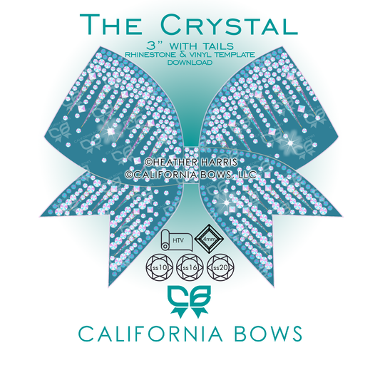 Crystal 3" Bow Rhinestone Vinyl Template Download