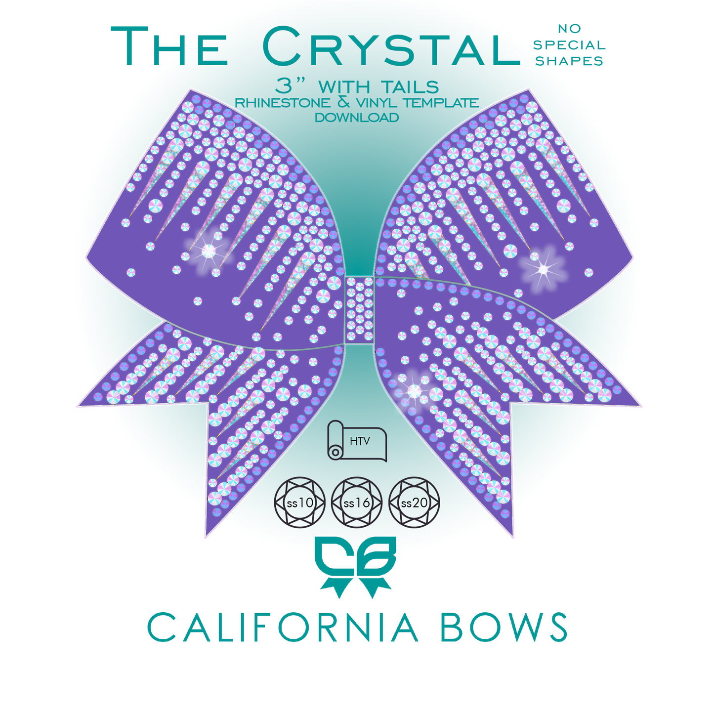 Crystal 2 3" Bow Rhinestone Vinyl Template Download