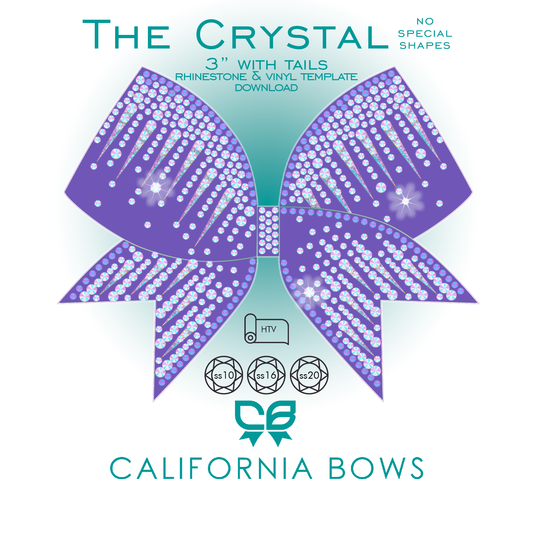 Crystal 2 3" Bow Rhinestone Vinyl Template Download