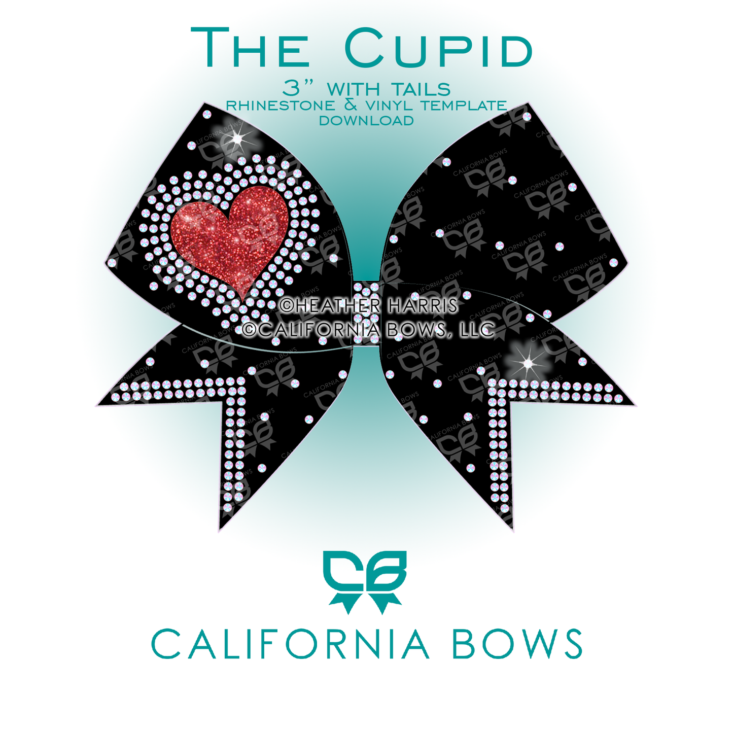 Cupid 3" Bow Rhinestone & Vinyl Template Download
