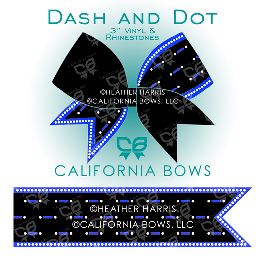 Dash and Dot 3" Bow Vinyl & Rhinestone Template Download