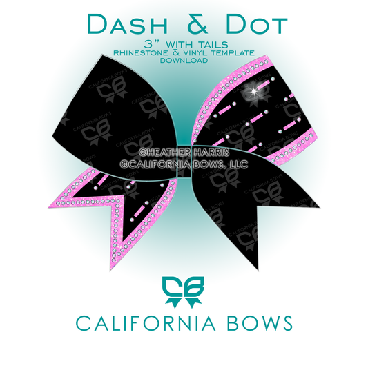 Dash and Dot 3" Bow Vinyl & Rhinestone Template Download