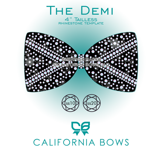 Demi 4" Tailless Bow Rhinestone Template Download