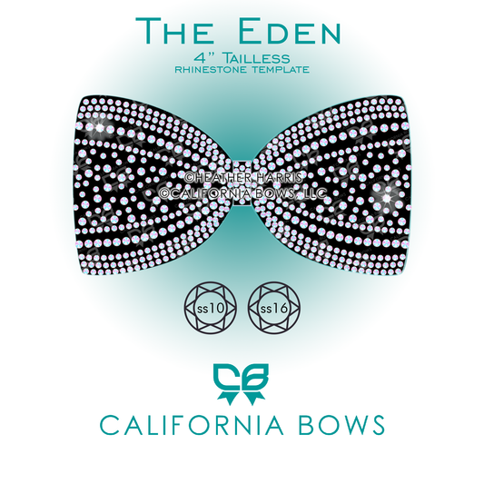 Eden 4" Tailless Bow Rhinestone Template Download