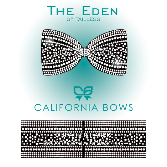Eden 3"Tailless Bow Rhinestone Template Download