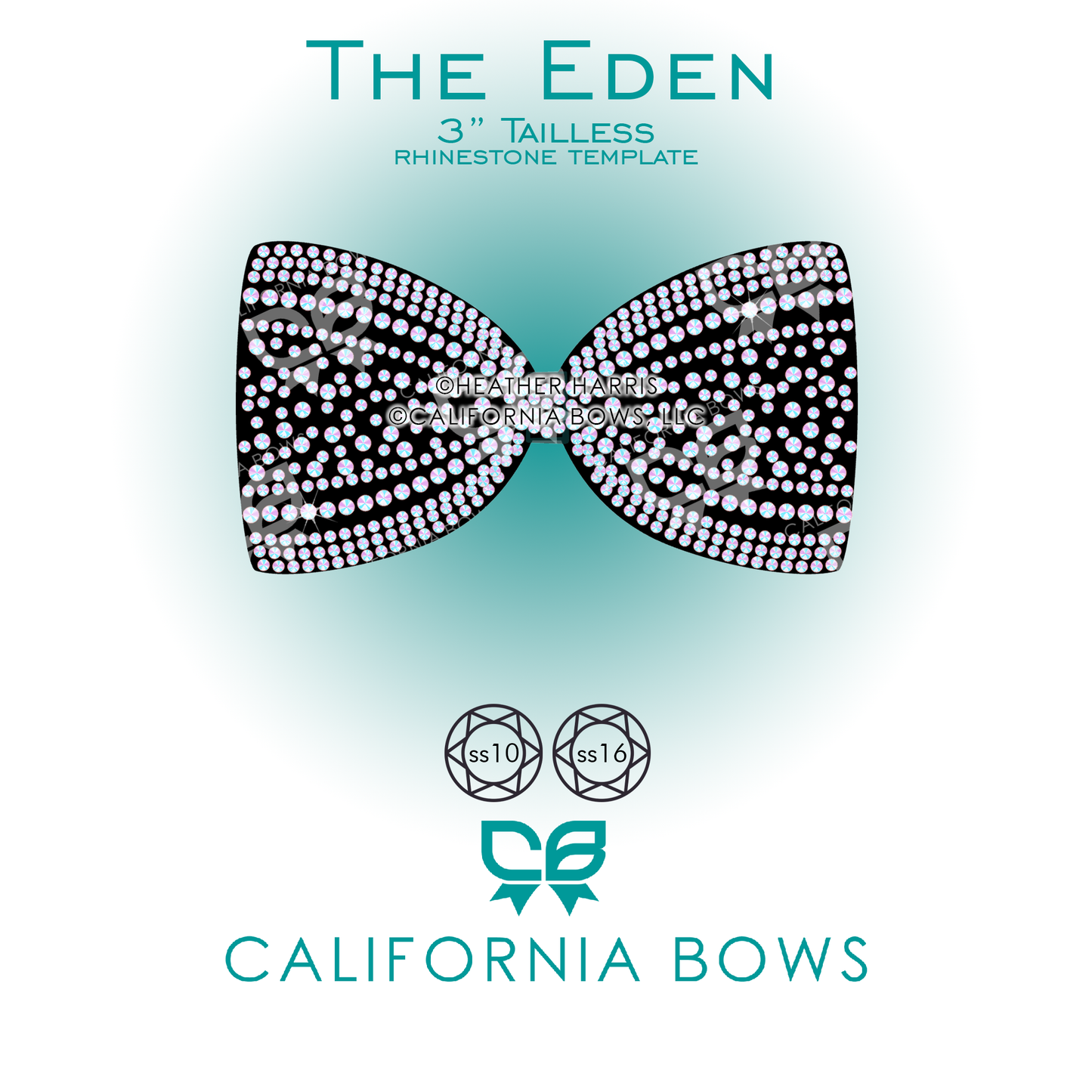 Eden 3"Tailless Bow Rhinestone Template Download