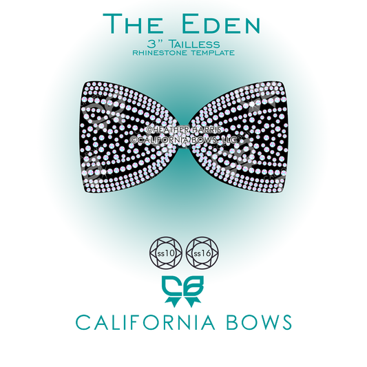 Eden 3"Tailless Bow Rhinestone Template Download