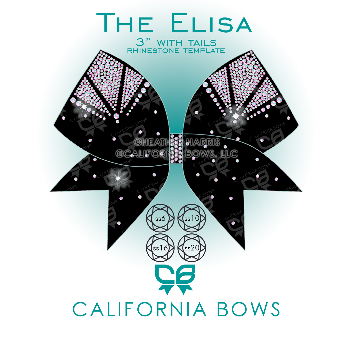 Elisa 3" Bow Rhinestone Template Download