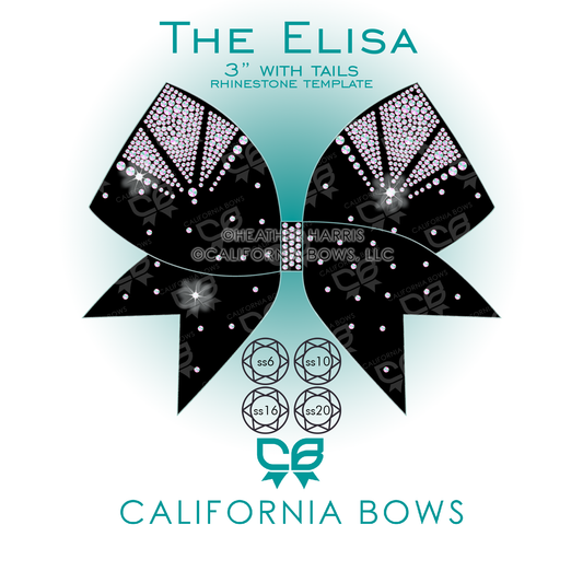 Elisa 3" Bow Rhinestone Template Download