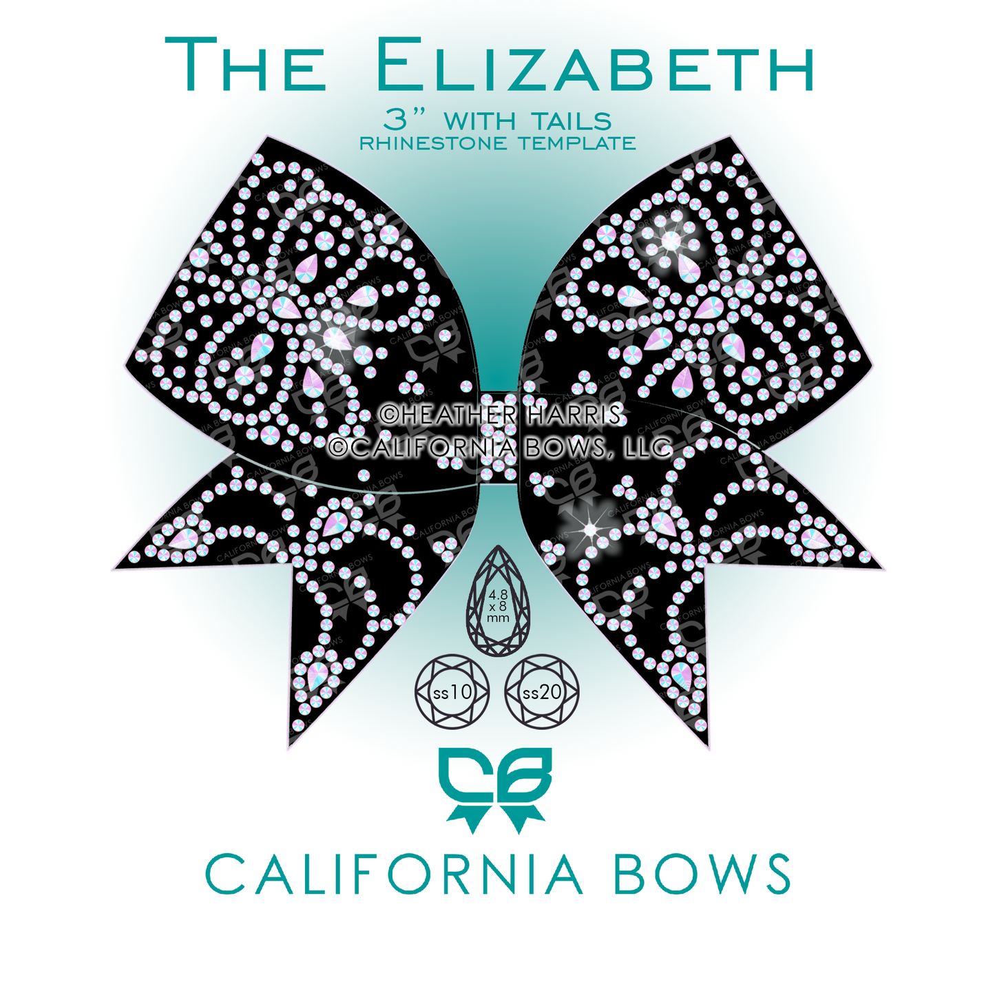 Elizabeth 3" Bow Rhinestone Template Download