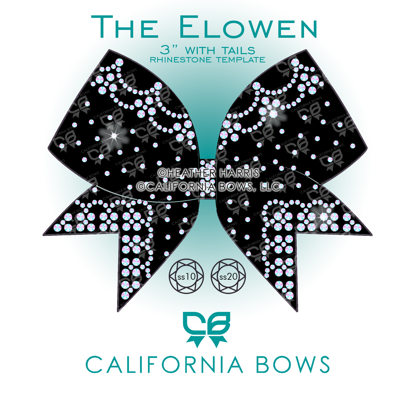 Elowen 3" Bow Rhinestone Template Download