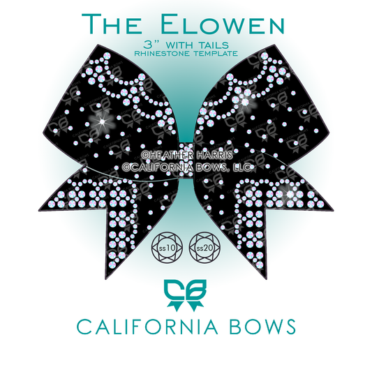 Elowen 3" Bow Rhinestone Template Download
