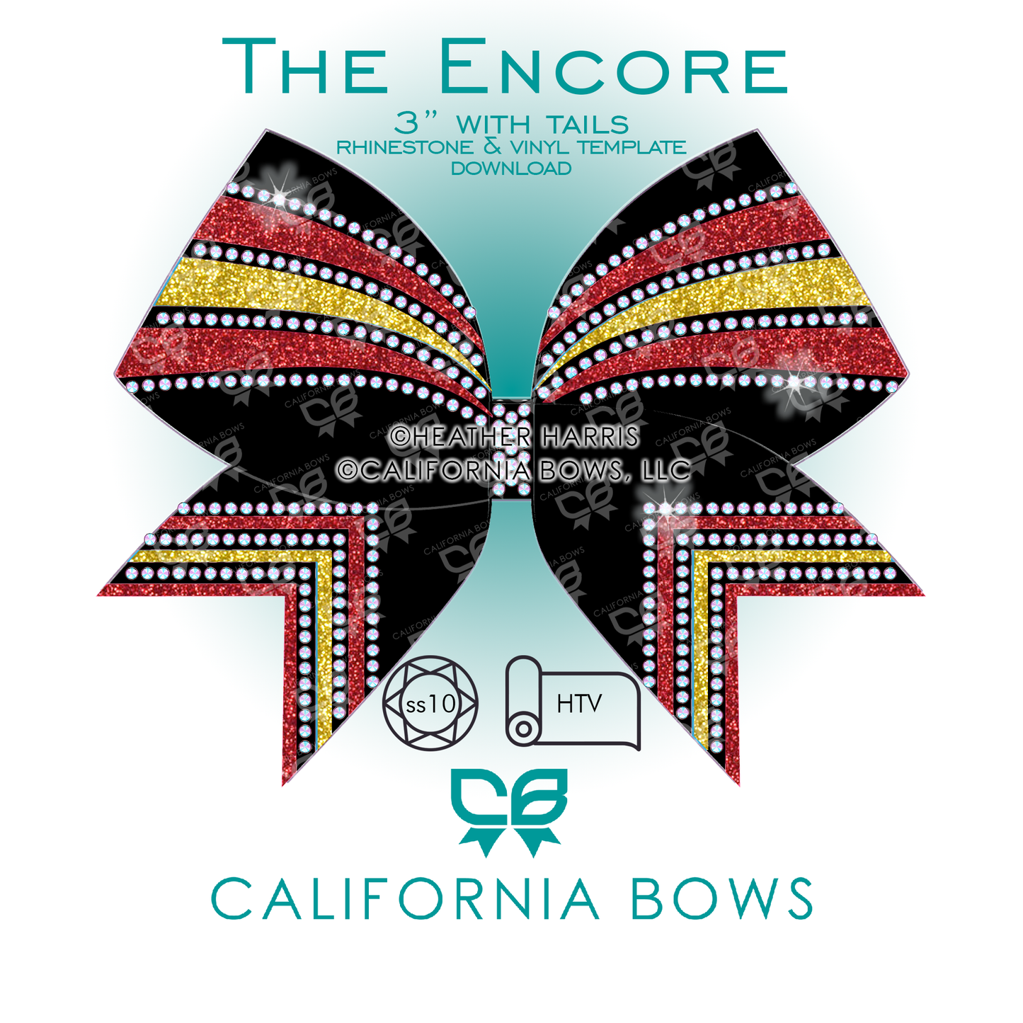 Encore 3" Bow Rhinestone & Vinyl Template Download