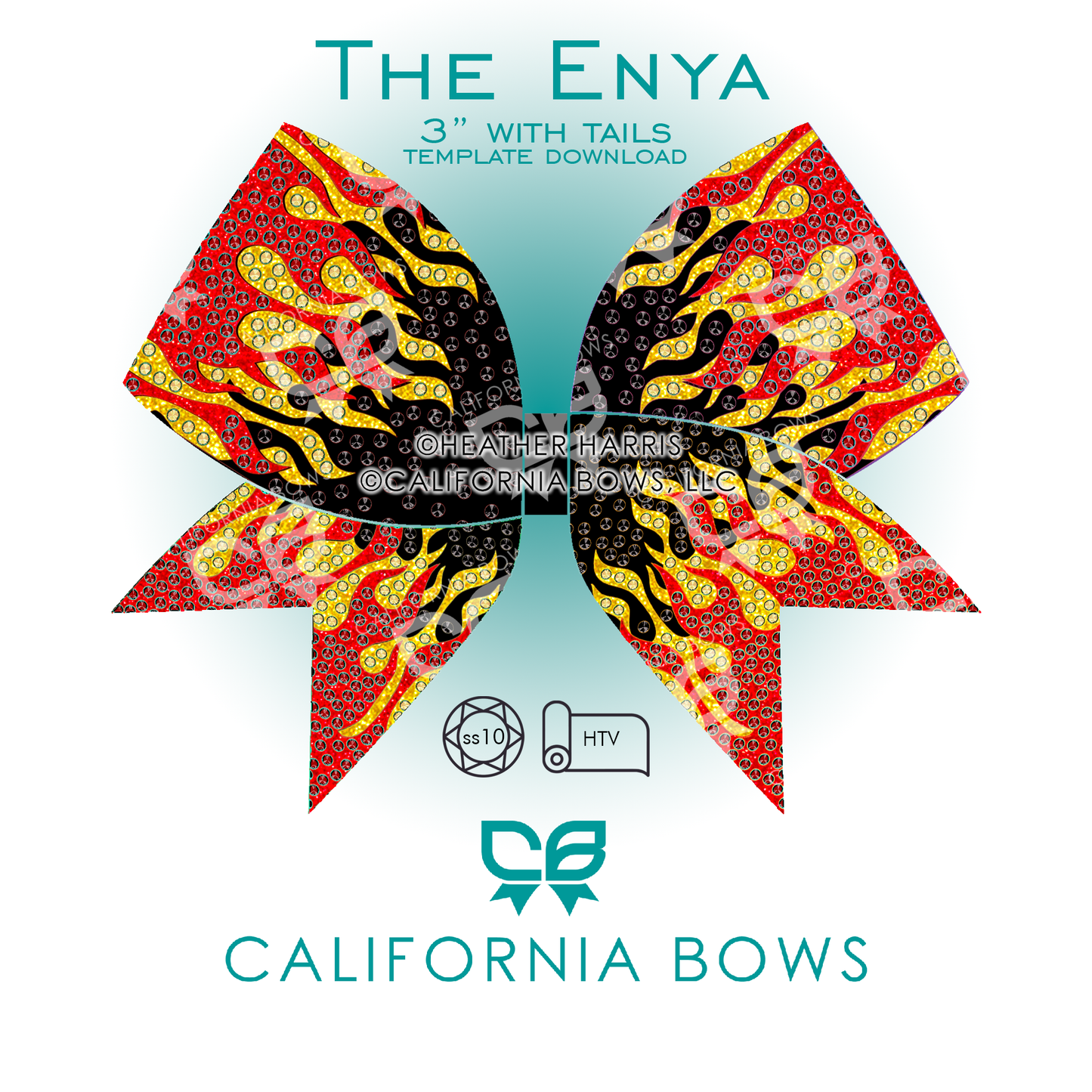 Enya 3" Rhinestone and Vinyl Cheer Bow Download