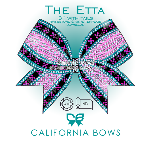 Etta 3" Bow Rhinestone Vinyl Template Download