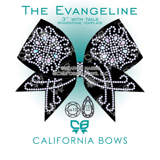 Evangeline 3" Bow Rhinestone Template Download