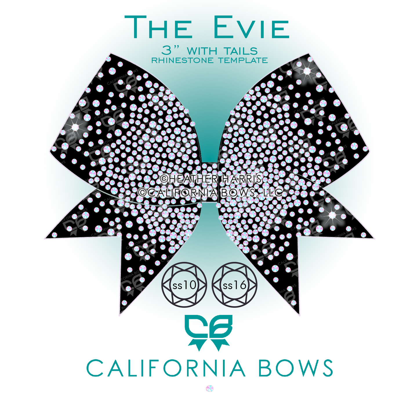 Evie 3" Bow Rhinestone Template Download