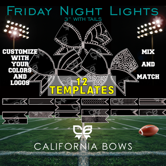 Friday Night Lights 3" Bow Rhinestone Template Download