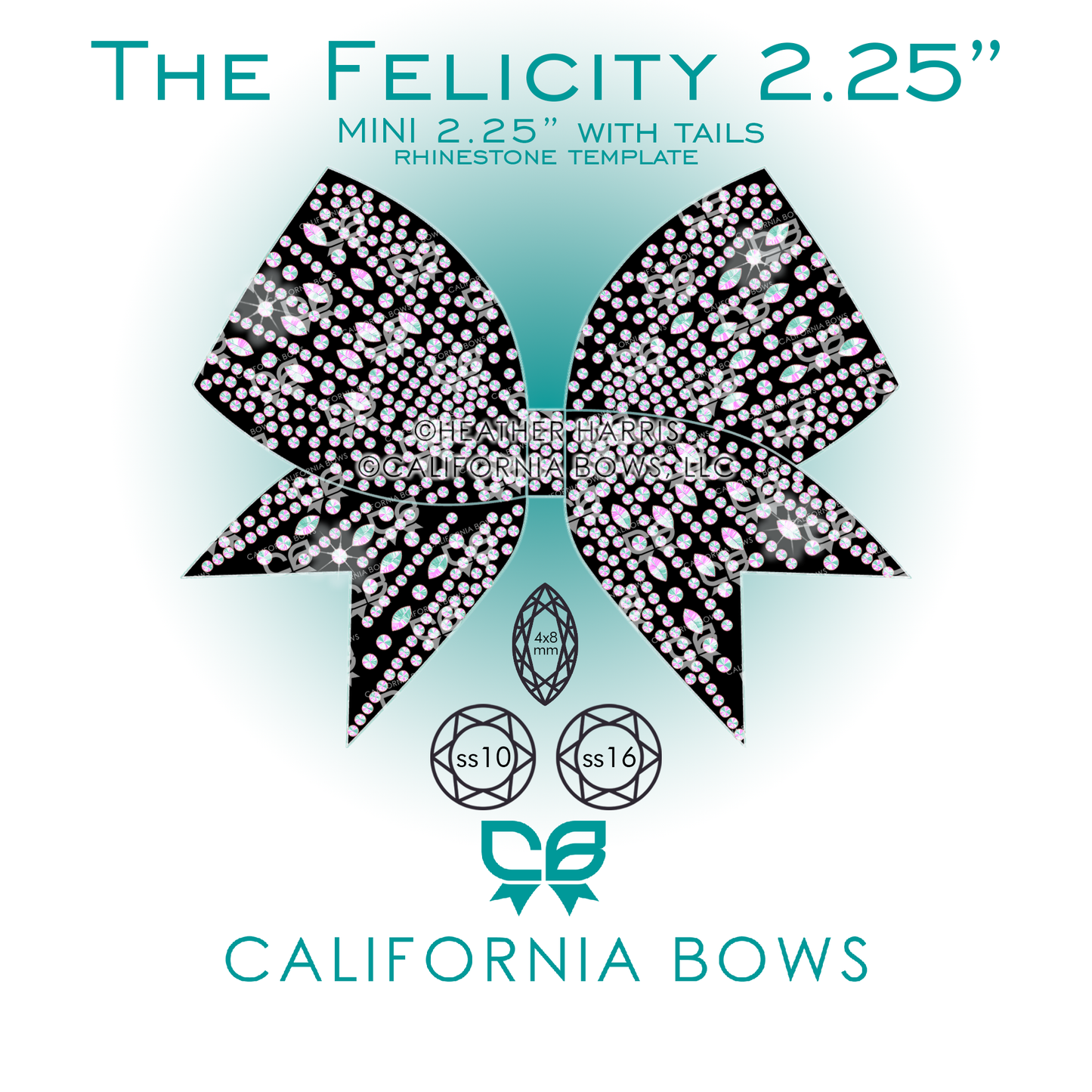 Felicity 2.25" Bow Rhinestone Template Download