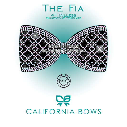 Fia 4" Tailless Bow Rhinestone Template Download