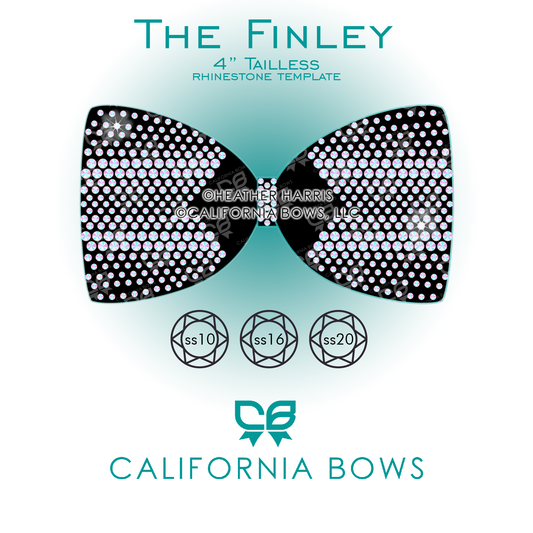 Finley 4" Tailless Bow Rhinestone Template Download