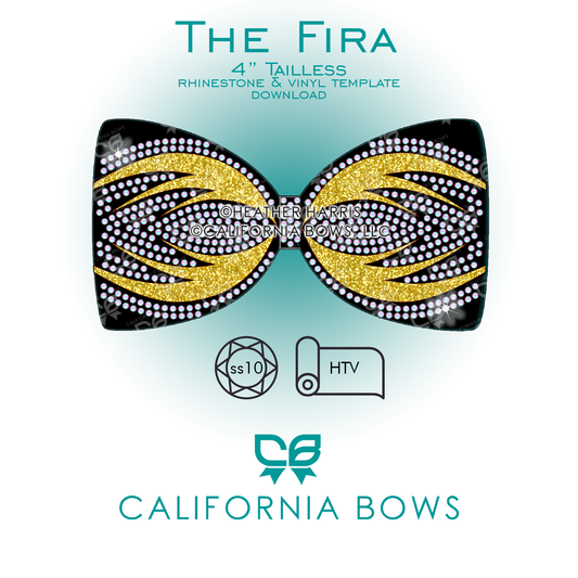 Fira 4" Tailless Bow Rhinestone Vinyl Template Download