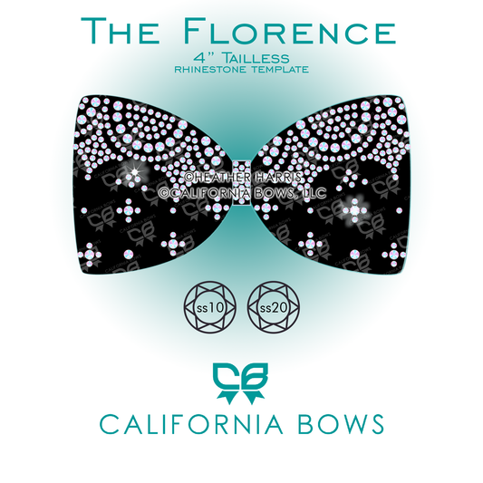 Florence 4" Tailless Bow Rhinestone Template Download