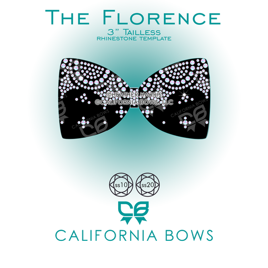 Florence 3" Tailless Bow Rhinestone Template Download