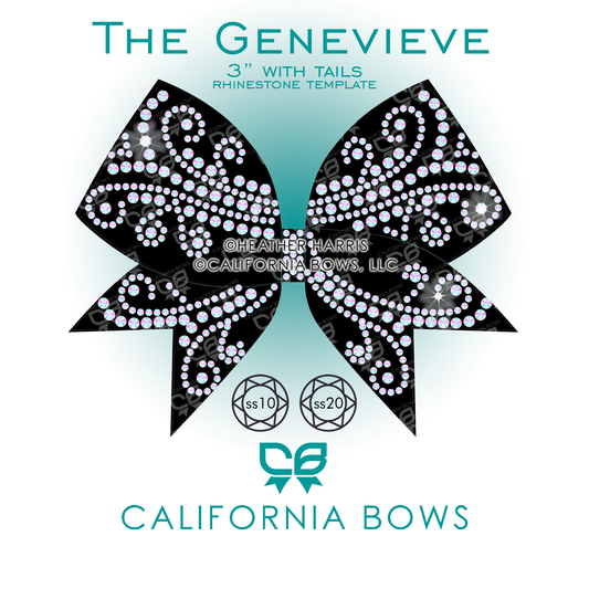 Genevieve 3" Bow Rhinestone Template Download
