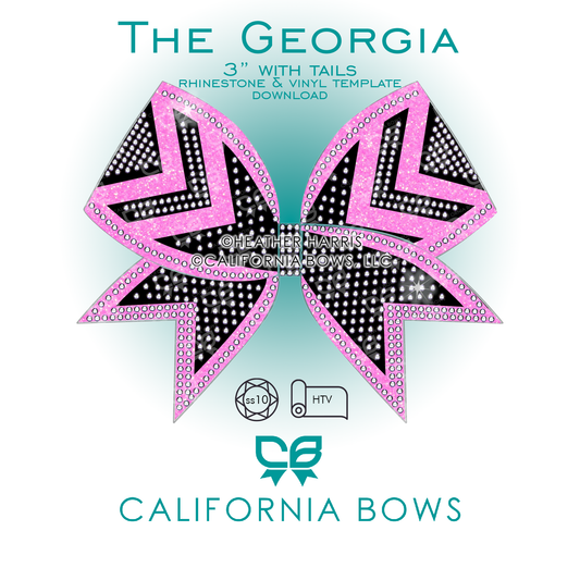 Georgia 3" Bow Vinyl & Rhinestone Template Download