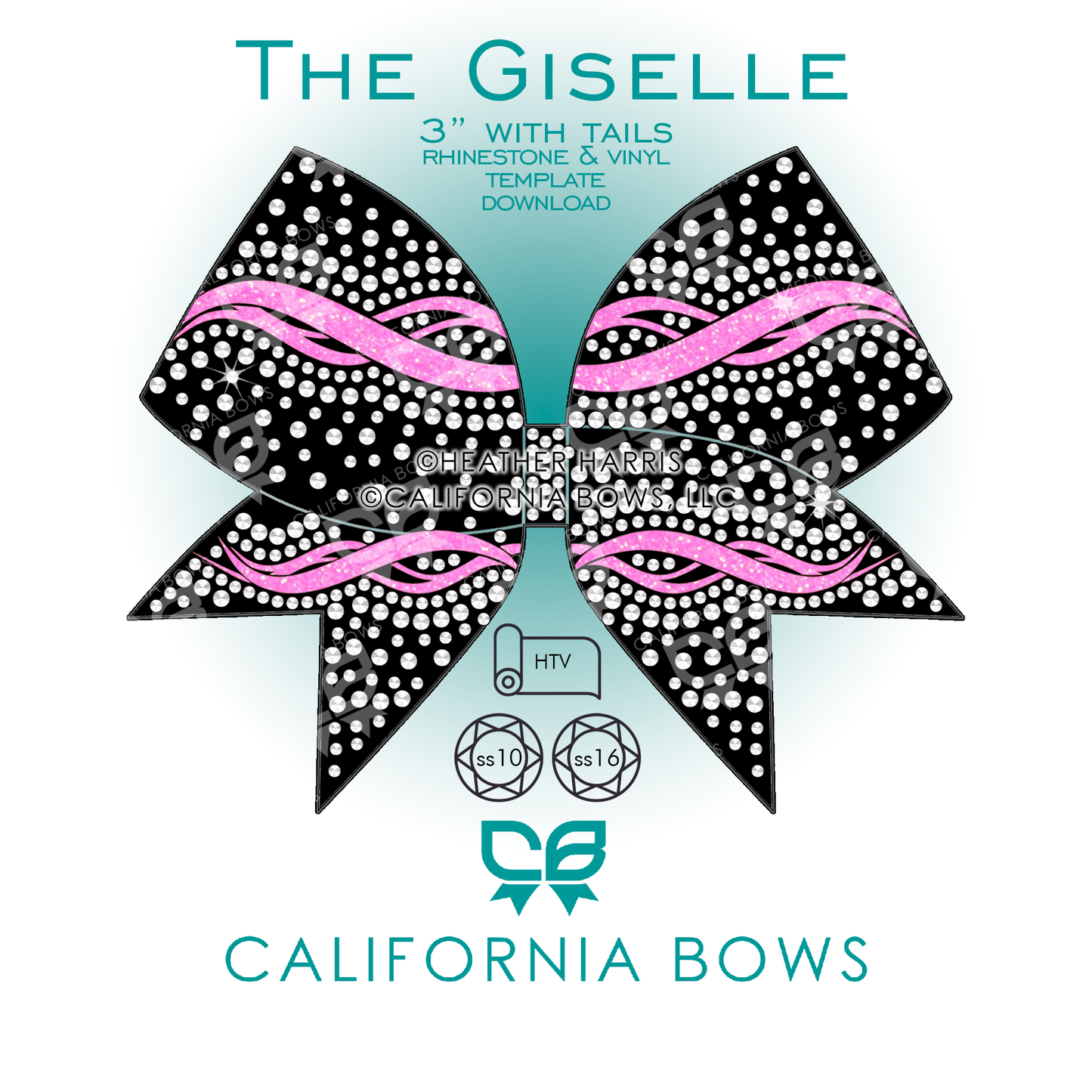 Giselle 3" Bow Rhinestone Template Download