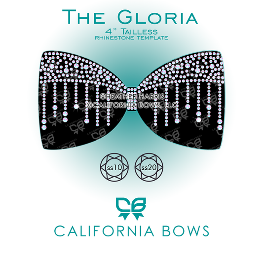 Gloria 4" Tailless Bow Rhinestone Template Download