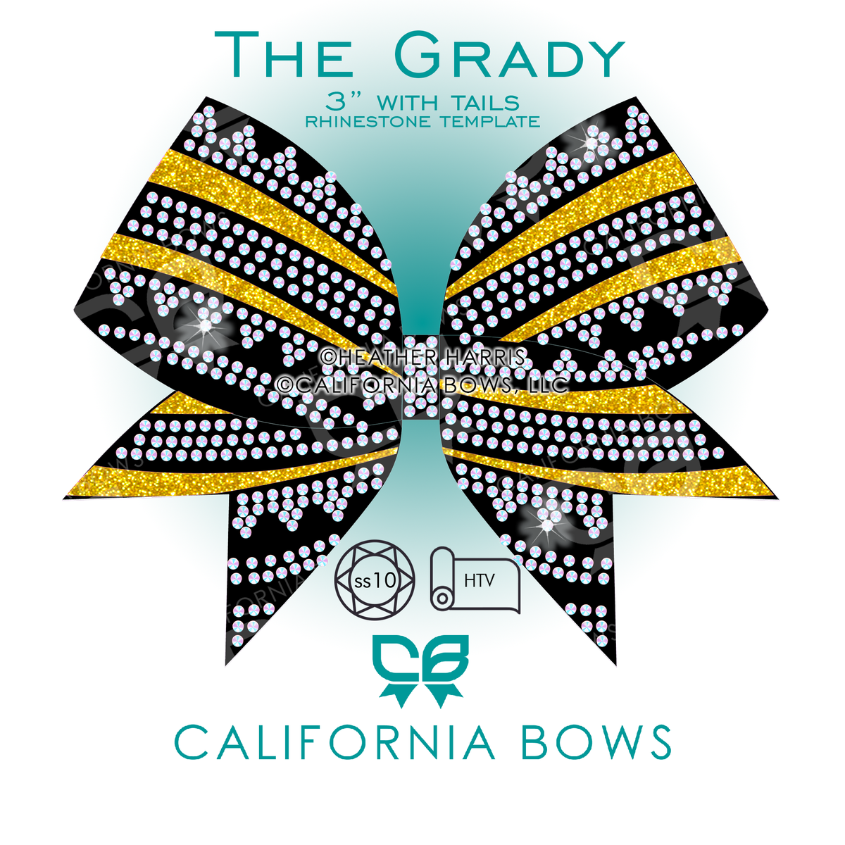 Grady 3" Bow Rhinestone Vinyl Template Download