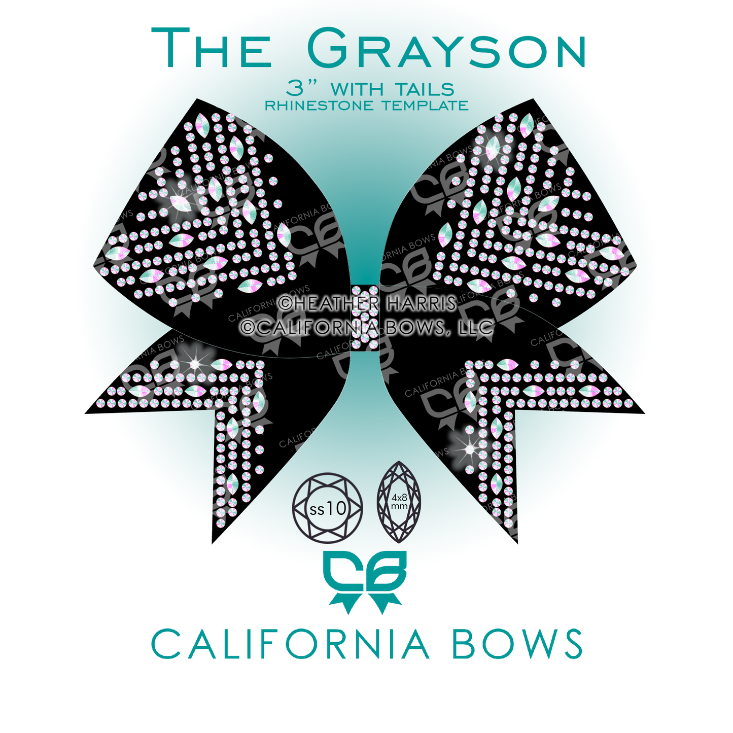 Grayson 3" Bow Rhinestone Template Download