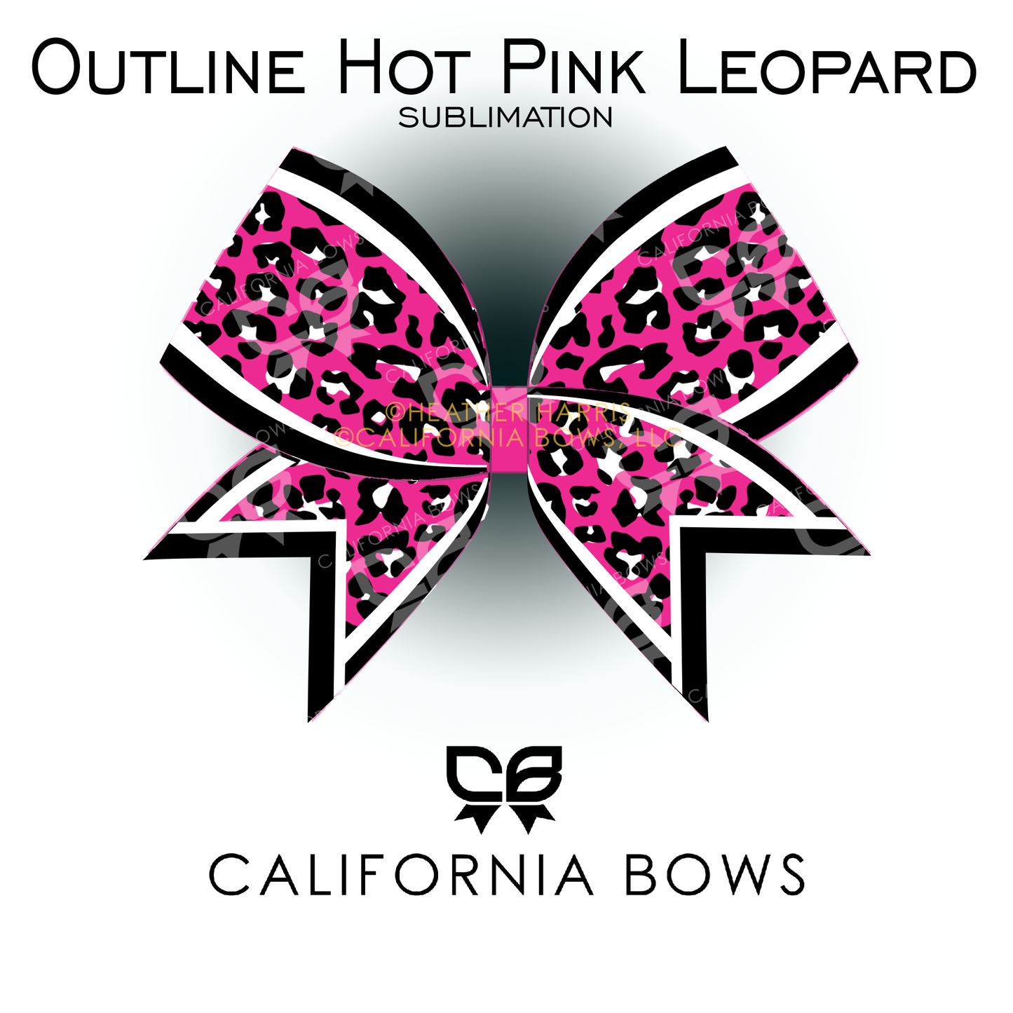 Hot Pink Leopard Cheetah Bow Sublimation Download PNG