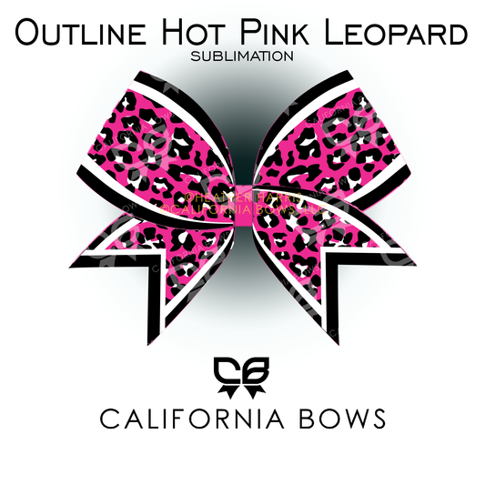 Hot Pink Leopard Cheetah Bow Sublimation Download PNG