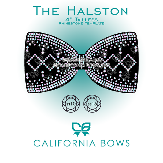 Halston 4" Tailless Bow Rhinestone Template Download