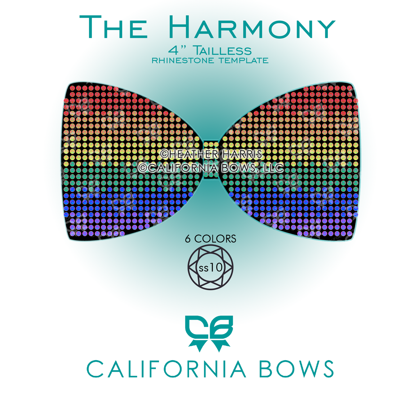 Harmony 4" Tailless Bow Rhinestone Template Download