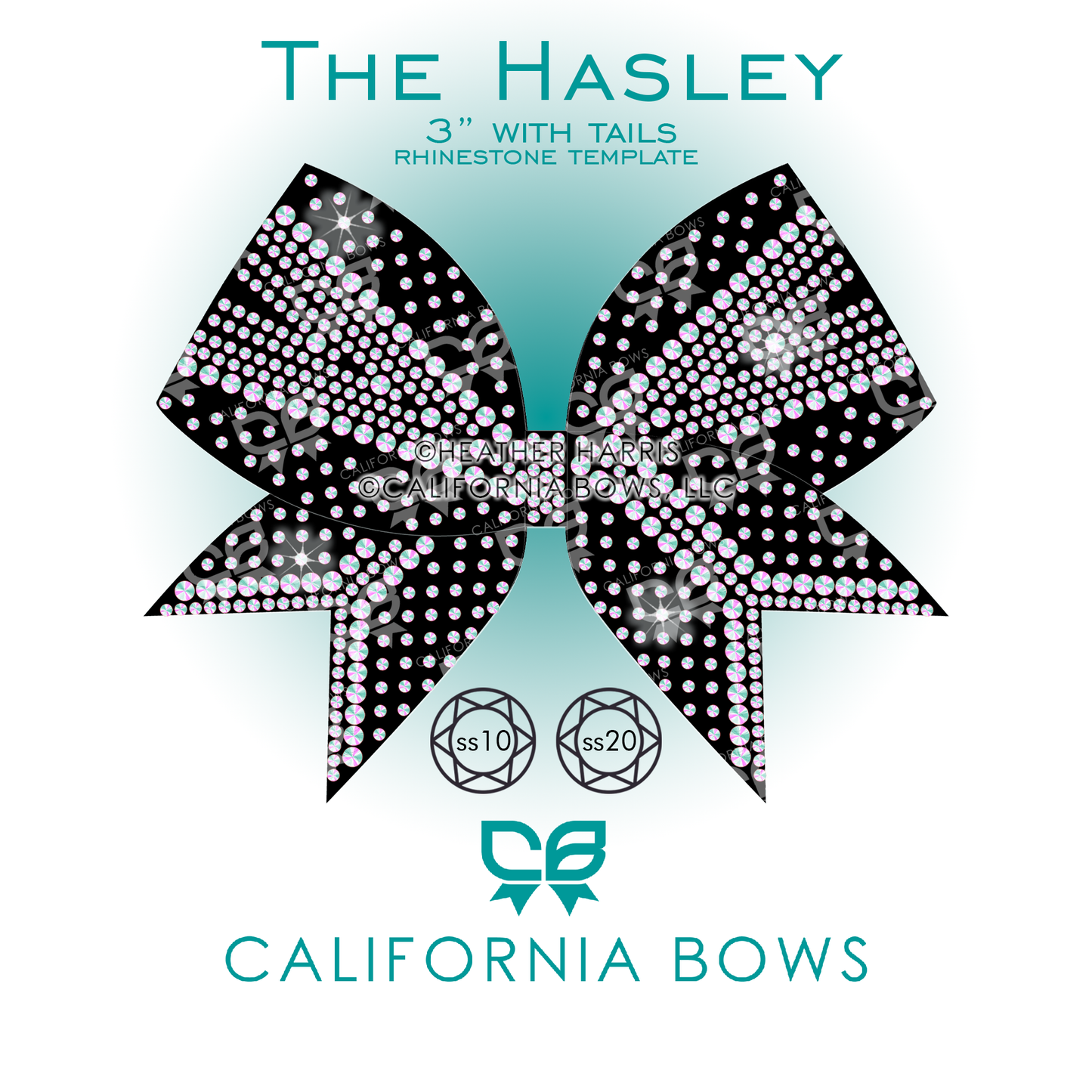 Hasley 3" Bow Rhinestone Template Download