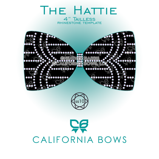 Hattie 4" Tailless Bow Rhinestone Template Download