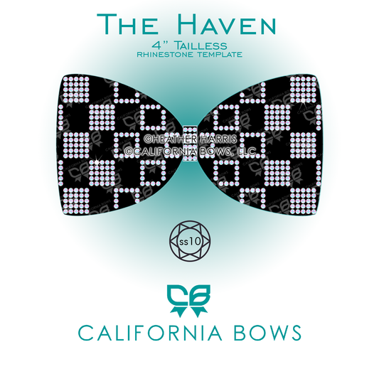 Haven 4" Tailless Bow Rhinestone Template Download