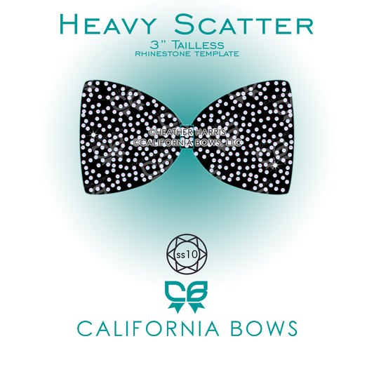 Heavy Scatter 3" Tailless Cheer Bow Rhinestone Template Download
